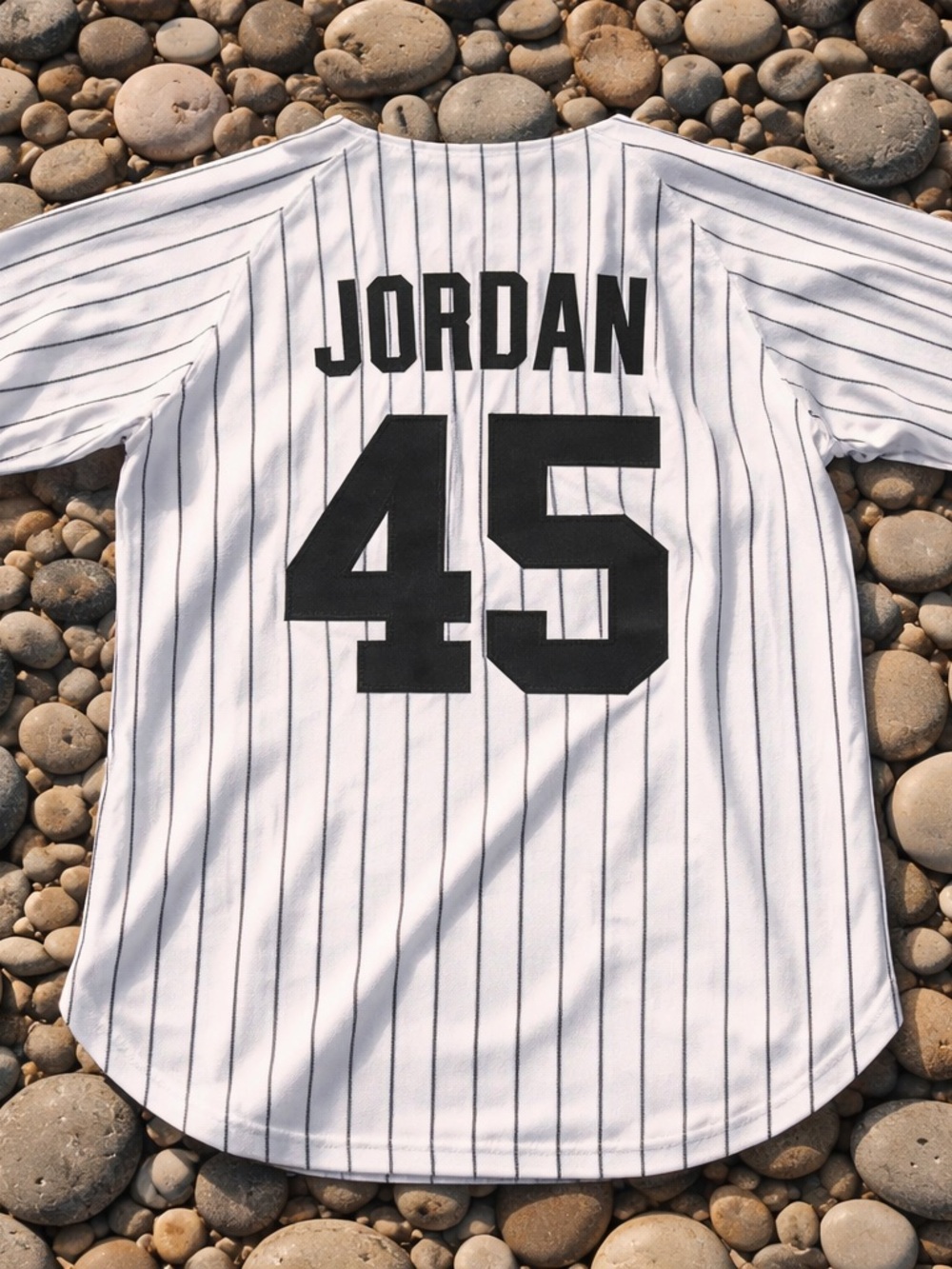 Michael Jordan #45 Men’s S, White Pinstripe Baseball Jersey Birmingham Barons 🔥